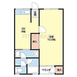 家永マンション 1DKの間取図画像