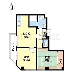 シャンティイ田中町 2LDKの間取図画像