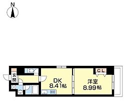 Ubldg.三木町 1DKの間取図画像