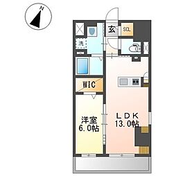 ワシンレジデンス 1LDKの間取図画像