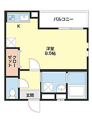 フジパレス和歌山元寺町II番館 ワンルームの間取図画像