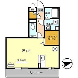 ソワサントゥヴァレ ワンルームの間取図画像