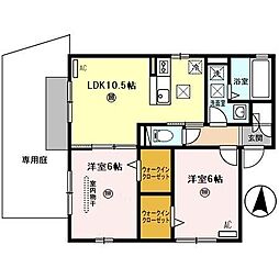 リアン太田 2LDKの間取図画像