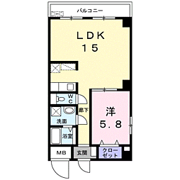 U-Buil十二番丁2 1LDKの間取図画像