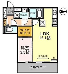 D-room宇須光 1LDKの間取図画像