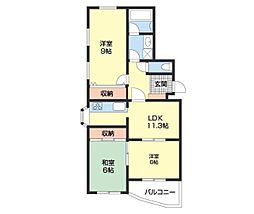 プレゼンス浜の宮 3LDKの間取図画像