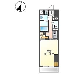 ワシンレジデンス 1Kの間取図画像
