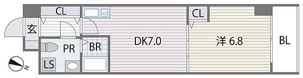 リュミエール博多 ｜福岡県福岡市博多区美野島2丁目(賃貸マンション1DK・8階・33.00㎡)の写真 その2