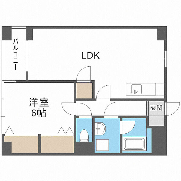 ロマネスク大名 ｜福岡県福岡市中央区大名1丁目(賃貸マンション1LDK・11階・44.91㎡)の写真 その2