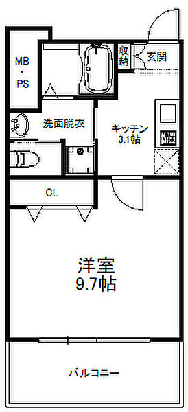 エンクレストけやき通り ｜福岡県福岡市中央区赤坂3丁目(賃貸マンション1K・5階・30.67㎡)の写真 その2