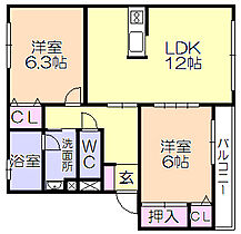 H・M大城 102 ｜ 福岡県久留米市北野町稲数（賃貸マンション2LDK・1階・65.16㎡） その2