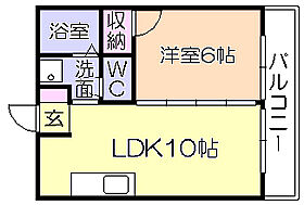 権藤ビル 205 ｜ 福岡県久留米市東櫛原町（賃貸アパート1LDK・2階・35.00㎡） その2