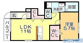 サニーサイド久留米 107 ｜ 福岡県久留米市野中町（賃貸アパート1LDK・2階・43.23㎡） その2