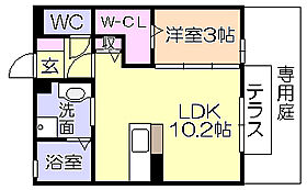 イーストパーク 105 ｜ 福岡県久留米市東合川６丁目（賃貸アパート1LDK・1階・35.30㎡） その2