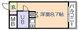 豊国スカイマンション国分1 ワンルームの間取図画像