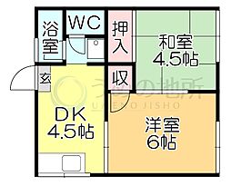 くらもりアパート 2DKの間取図画像