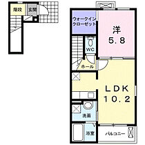 ポラリス．Ｍ　1 201 ｜ 大分県大分市向原東２丁目5番10号（賃貸アパート1LDK・2階・43.80㎡） その2