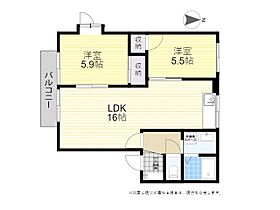 パークハイツ野上A棟 201  ｜ 大分県大分市三佐１丁目21番29号（賃貸アパート2LDK・2階・54.81㎡） その2