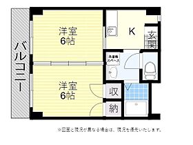 コーポ月ヶ平 206 ｜ 大分県大分市大字政所3635番（賃貸アパート2K・2階・34.00㎡） その2