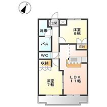 グランディール・2005 202 ｜ 大分県大分市大字横尾3751番9号（賃貸アパート2LDK・2階・54.00㎡） その2