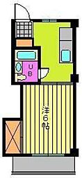 コーポ福原 1Kの間取図画像