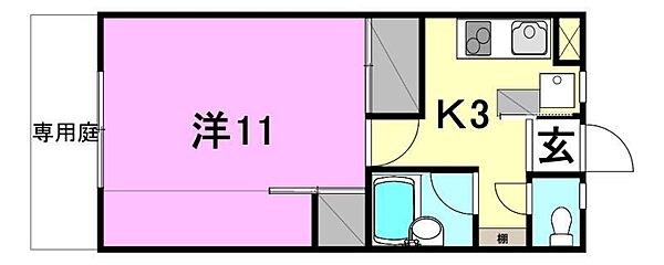 ハイツ　サブリナ 1-A 号室｜愛媛県松山市鷹子町(賃貸アパート1K・1階・31.59㎡)の写真 その2