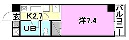 オクトワール土居田東館 1Kの間取図画像