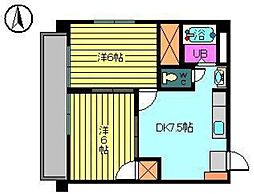 ポピーハイツ 2DKの間取図画像