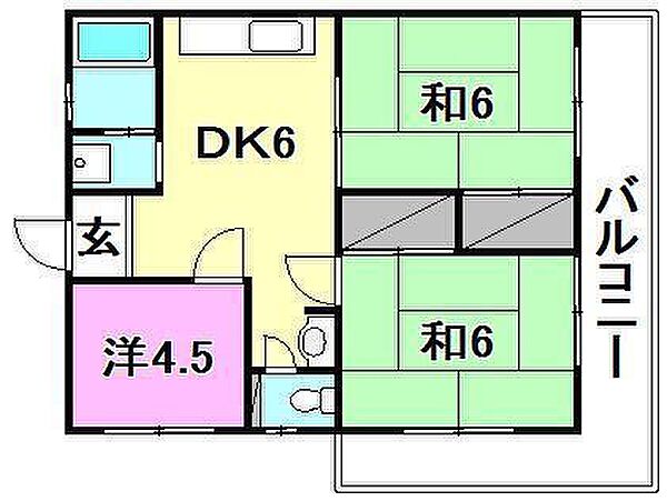 カローラハイツ 407 号室｜愛媛県松山市南江戸1丁目(賃貸アパート3DK・4階・52.65㎡)の写真 その2