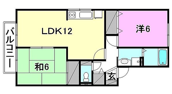 ローレルスクエア東山 A-201 号室｜愛媛県松山市東石井4丁目(賃貸アパート2LDK・2階・55.46㎡)の写真 その2