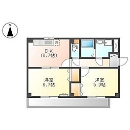 サンコート・M 2DKの間取図画像