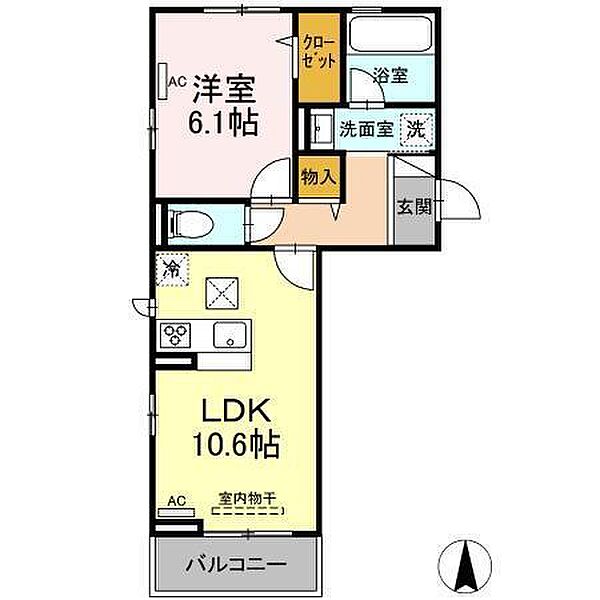 フォレスト和泉 Ｂ棟 103 号室｜愛媛県松山市和泉南4丁目(賃貸アパート1LDK・1階・42.93㎡)の写真 その2