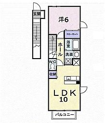 プラシードカーサ2 1LDKの間取図画像