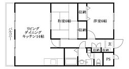 オーキッドテラス志津川 2LDKの間取図画像