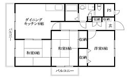 オーキッドテラス志津川 3DKの間取図画像