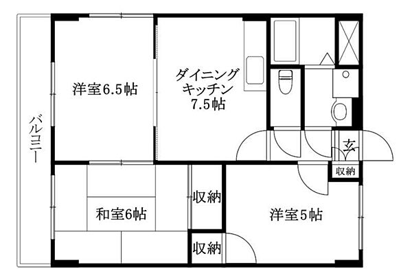 リミエール藤本2 201 号室｜愛媛県伊予市下吾川(賃貸マンション3DK・2階・55.57㎡)の写真 その2