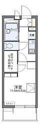 レオパレス雄新ひまわり 1Kの間取図画像