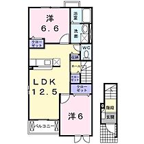 ファスタージュ1・2 B201 号室 ｜ 愛媛県松山市北斎院町（賃貸アパート2LDK・2階・61.06㎡） その2