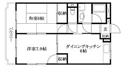 イデアルK 2DKの間取図画像