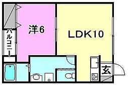 ベルク．カネキ 3階1LDKの間取り
