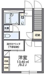 レオパレスフレンド 1階1Kの間取り