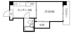 レジデンス市駅南 1Kの間取図画像