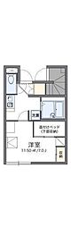レオパレスフレンド2 1Kの間取図画像