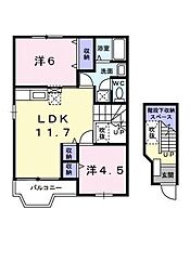 フォンテーヌ・KM 2LDKの間取図画像