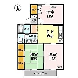 ハーモニックフィール1B 3DKの間取図画像