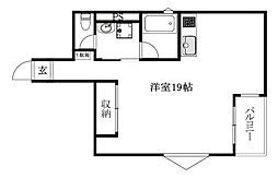 パルフェ喜与町 5階ワンルームの間取り