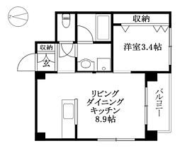 パミドール 2階1LDKの間取り