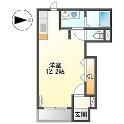 グランディールN ワンルームの間取図画像