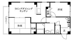 フォブールK&N 2LDKの間取図画像