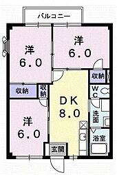 ファミリーハイツ 3DKの間取図画像